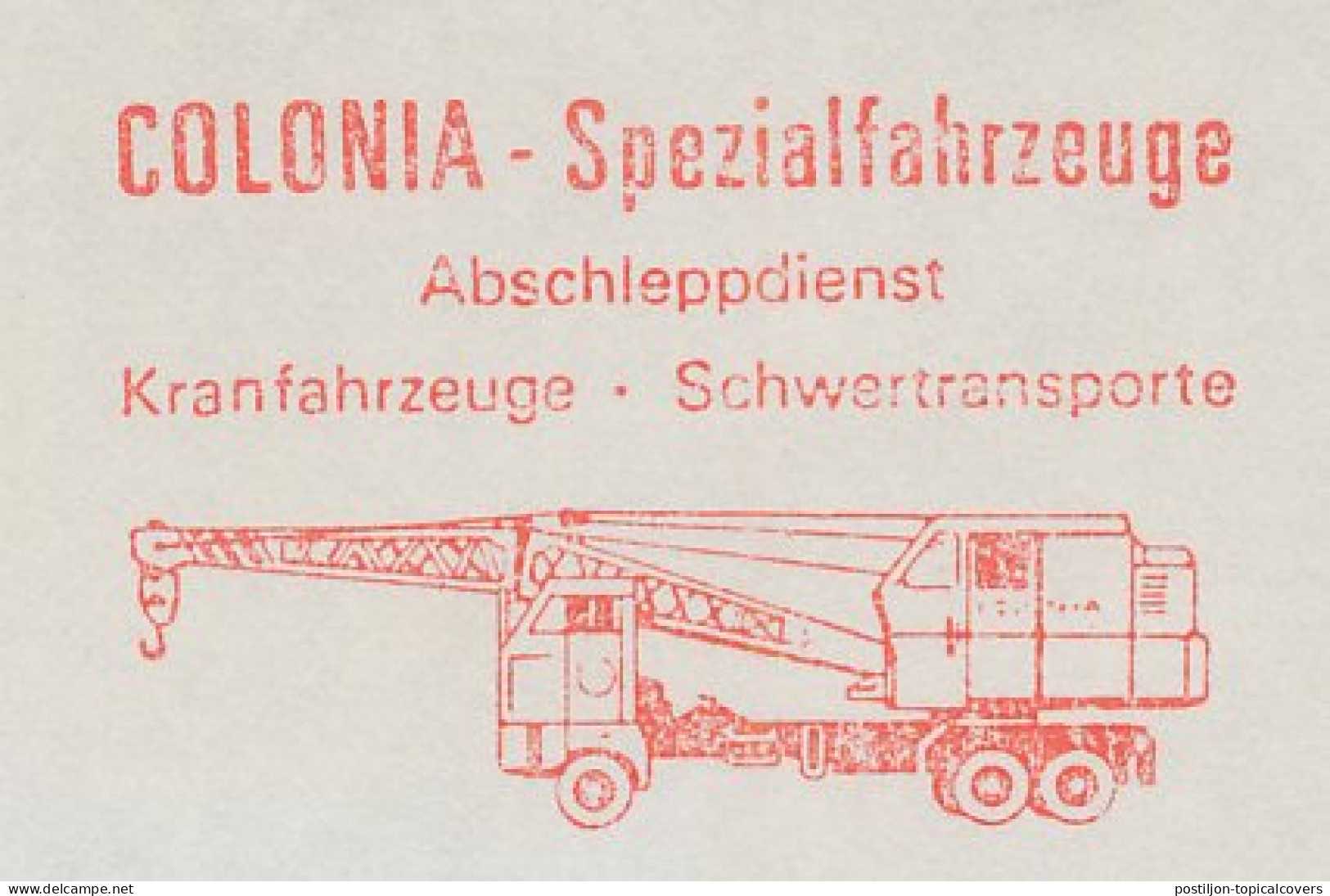Meter Cut Germany 1969 Truck Crane - Sonstige & Ohne Zuordnung