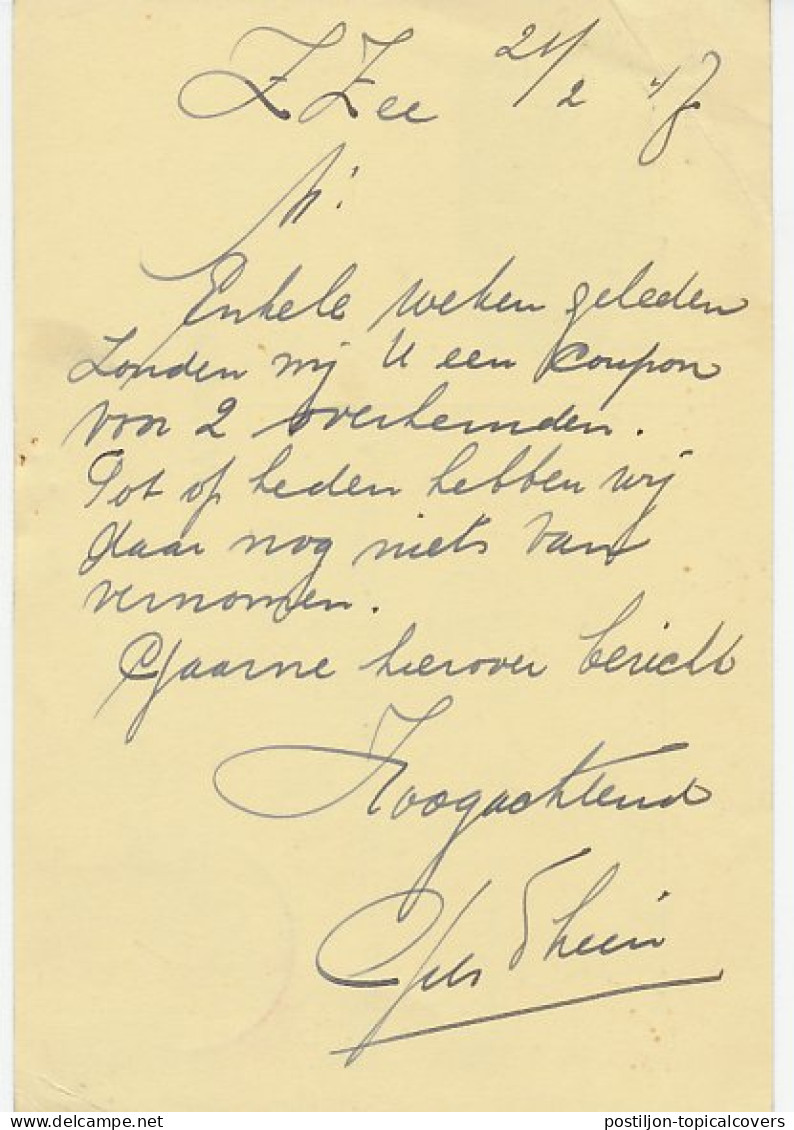 Firma Briefkaart Zierikzee 1947 - Manufacturen / Confectie - Ohne Zuordnung