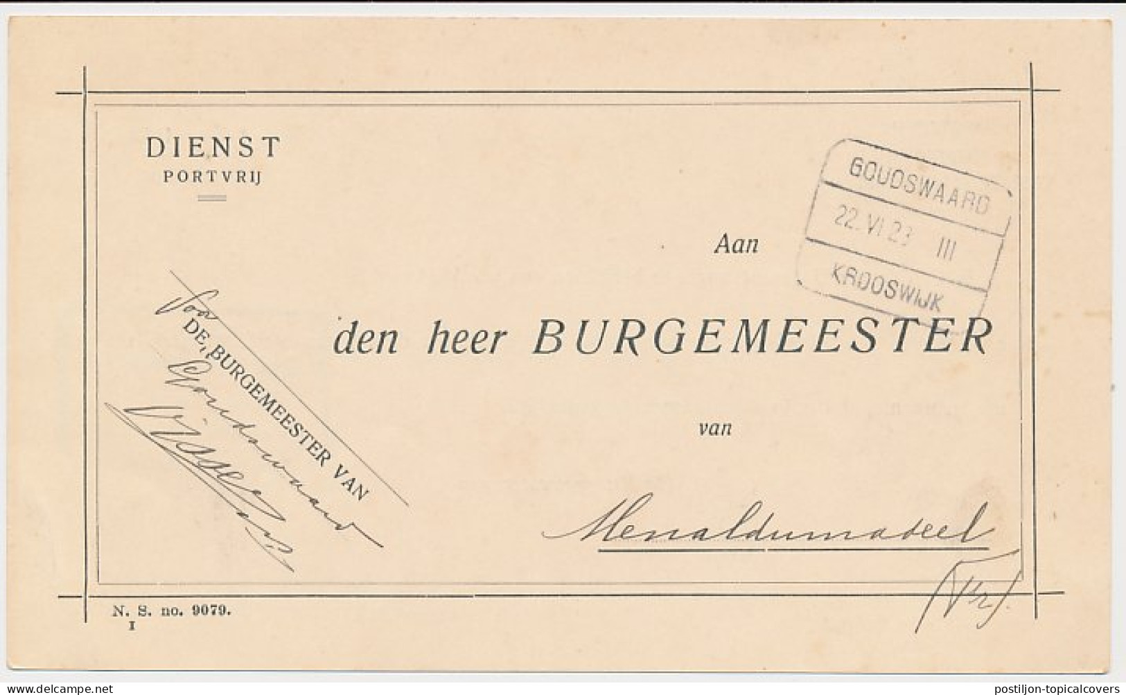 Treinblokstempel : Goudswaard - Krooswijk III 1923 - Ohne Zuordnung