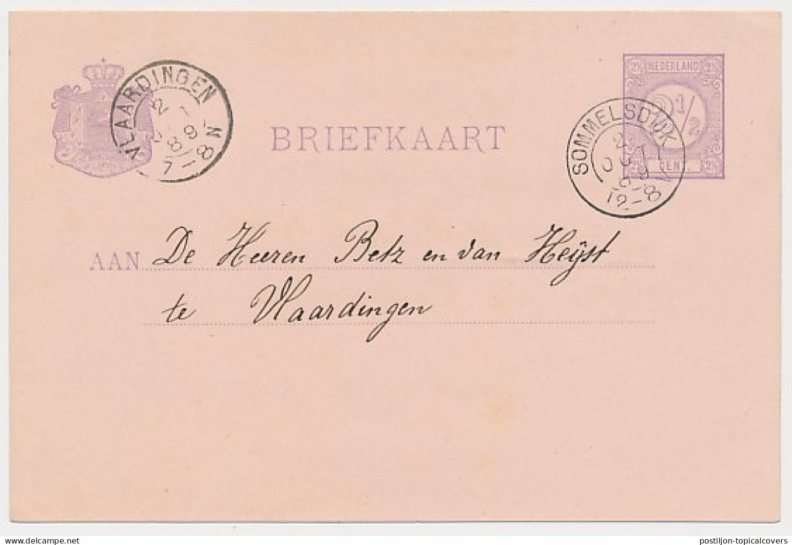 Kleinrondstempel Sommelsdijk 1889 - Ohne Zuordnung