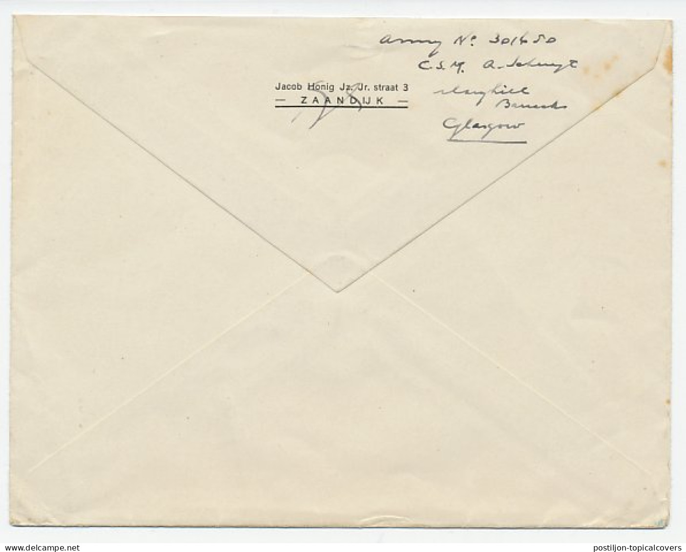 OAS Fieldpostoffice 616 Glasgow UK / GB - Krommenie 1945 - Ohne Zuordnung