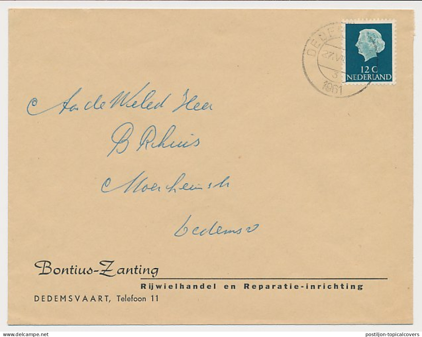 Firma Envelop Dedemsvaart 1961 - Rijwielhandel - Ohne Zuordnung