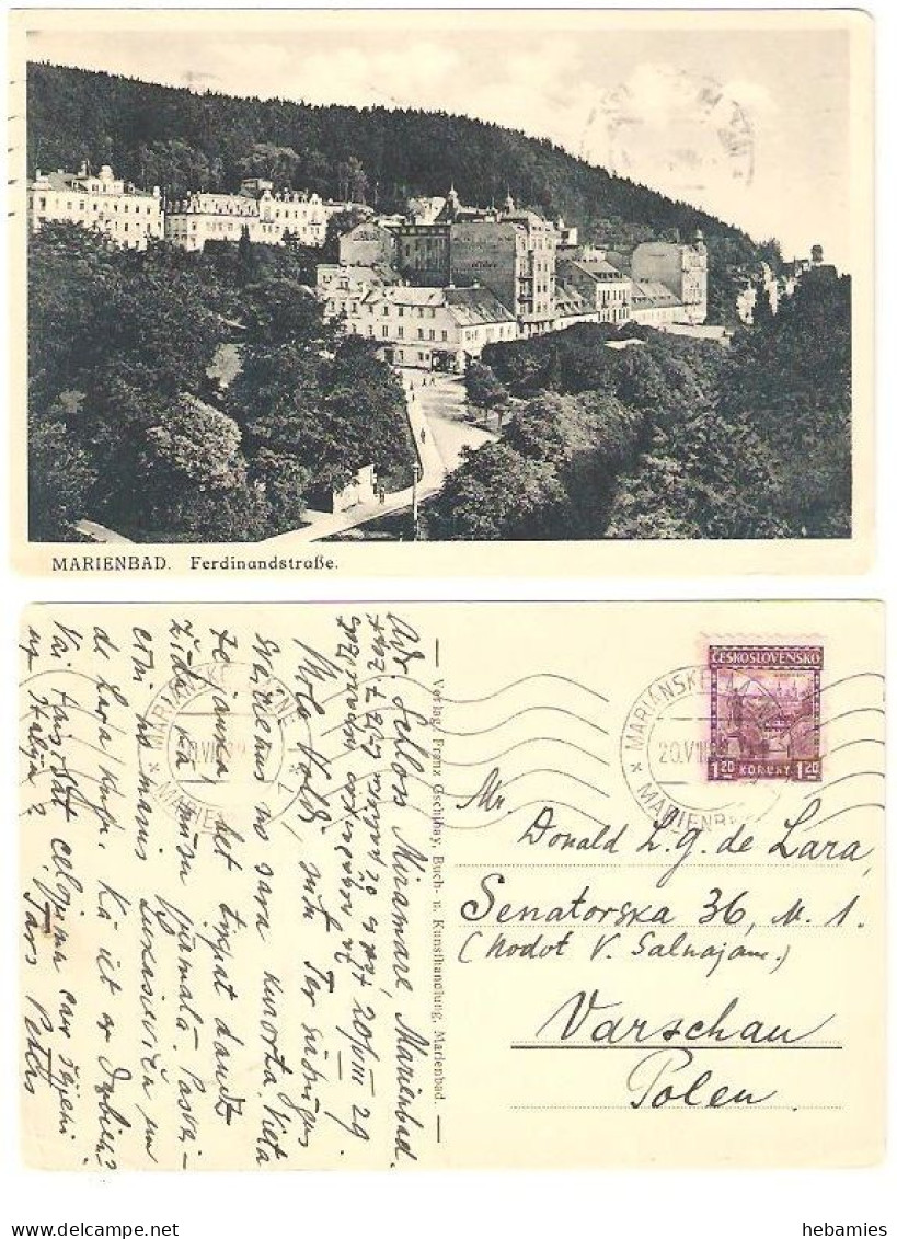 MARIENBAD - FERDINANDSTRASSE - CZECH REPUBLIC - 1929 - - Tschechische Republik