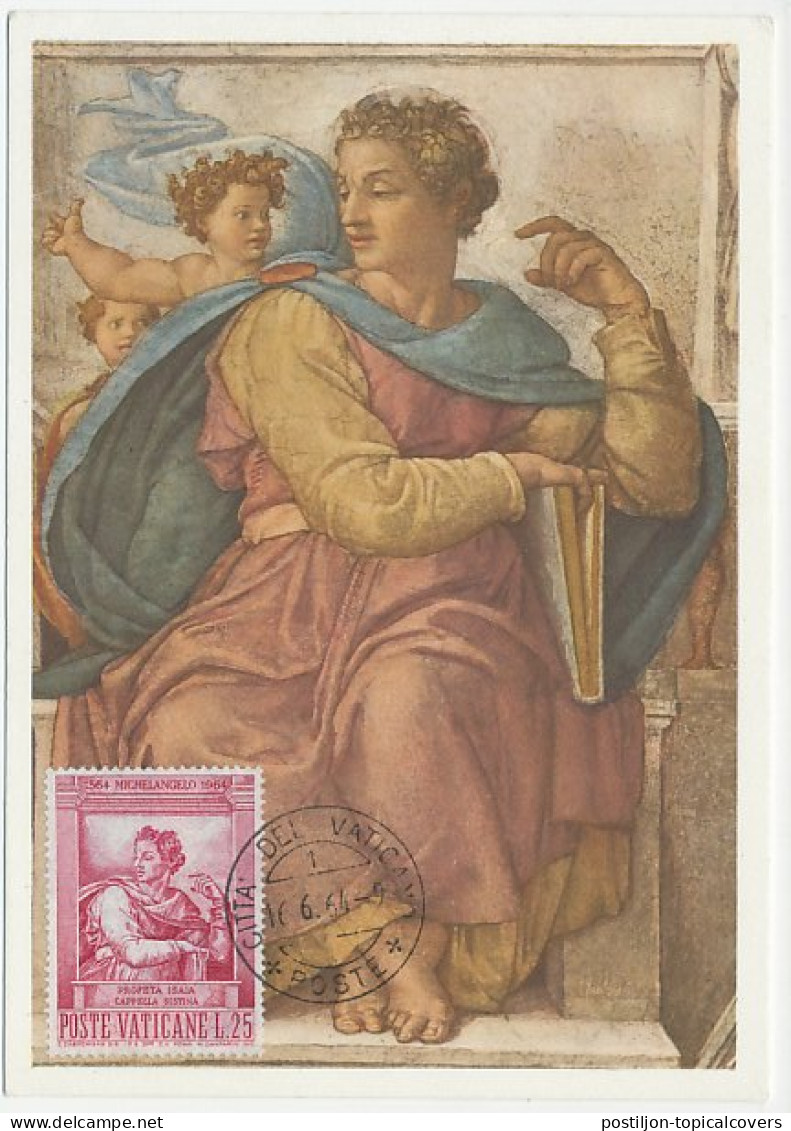 Maximum Card Vatican 1964 Prophet Isaiha -Michelangelo - Sonstige & Ohne Zuordnung