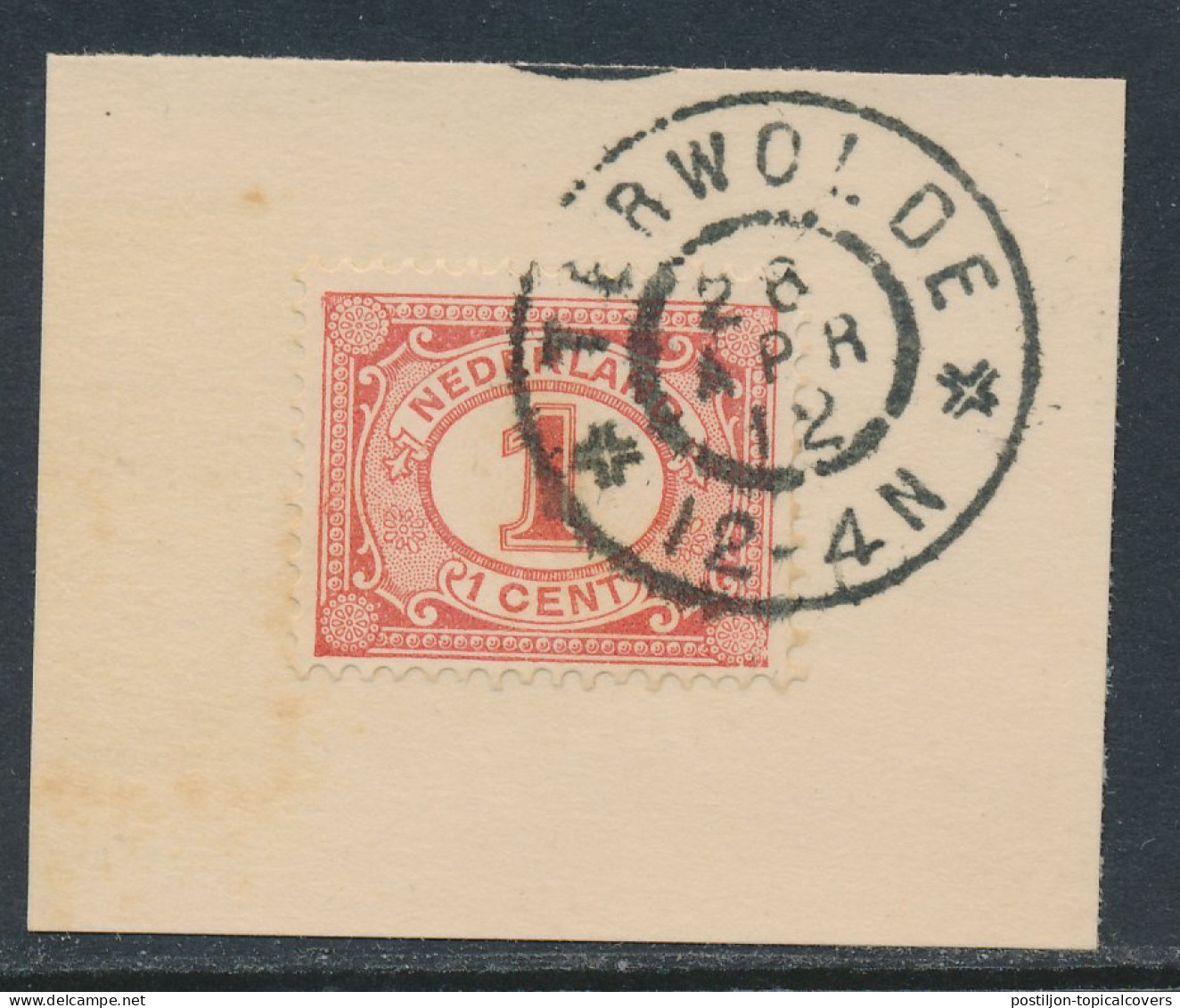 Grootrondstempel Terwolde 1912 - Poststempels/ Marcofilie