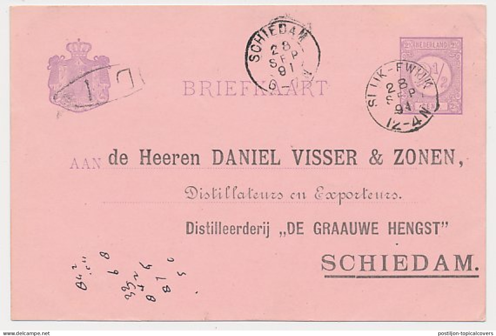 Kleinrondstempel Slijk-Ewijk 1891 - Non Classés