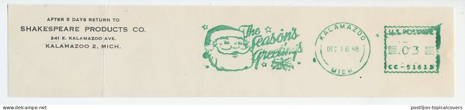 Meter Top Cut USA 1948 Santa Claus - Natale