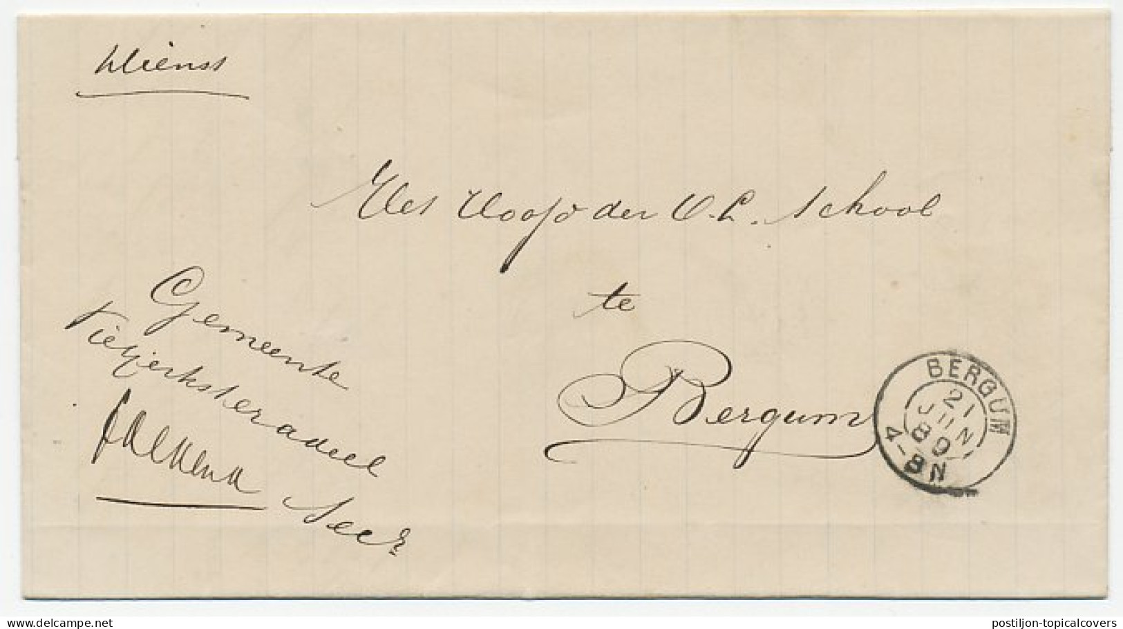 Kleinrondstempel Bergum 1889 - Non Classés
