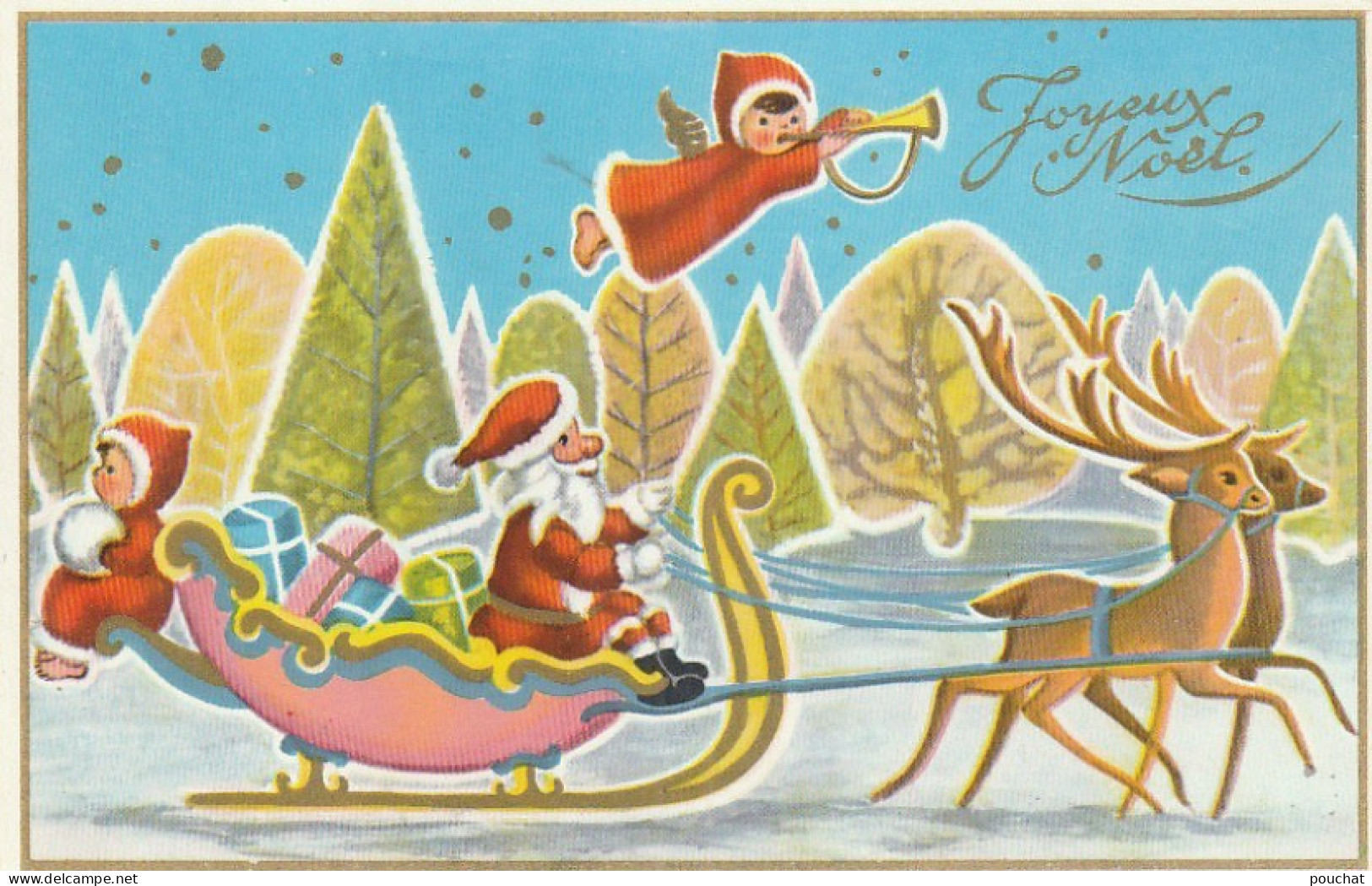 RE Nw1- " JOYEUX NOEL " - LOT DE 5 CARTES : BONHOMME DE NEIGE VOITURE ET AVION , PERE NOEL  TRAIN BATEAU - ILLUSTRATEUR - Autres & Non Classés