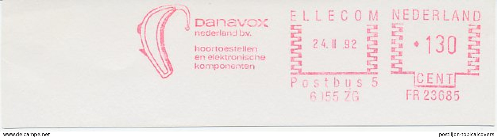 Meter Cut Netherlands 1992 Hearing Aid - Handicaps