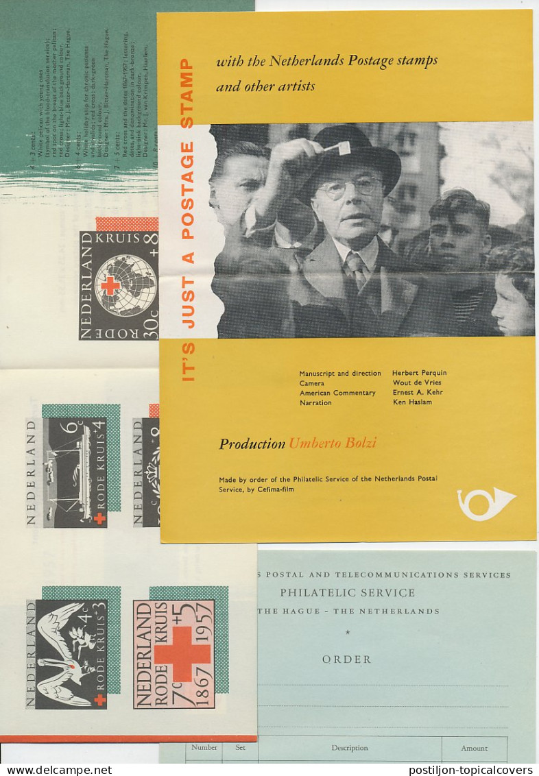 PTT Introductiefolder ( Engels ) Em. Rode Kruis 1957  - Ohne Zuordnung