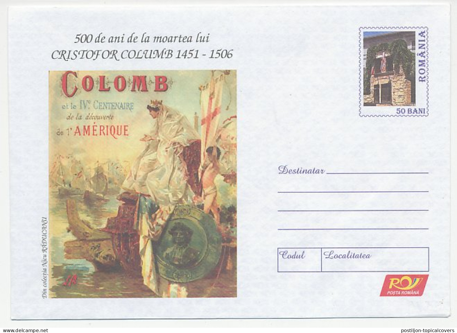 Postal Stationery Romania 2006 Columbus - America - Erforscher