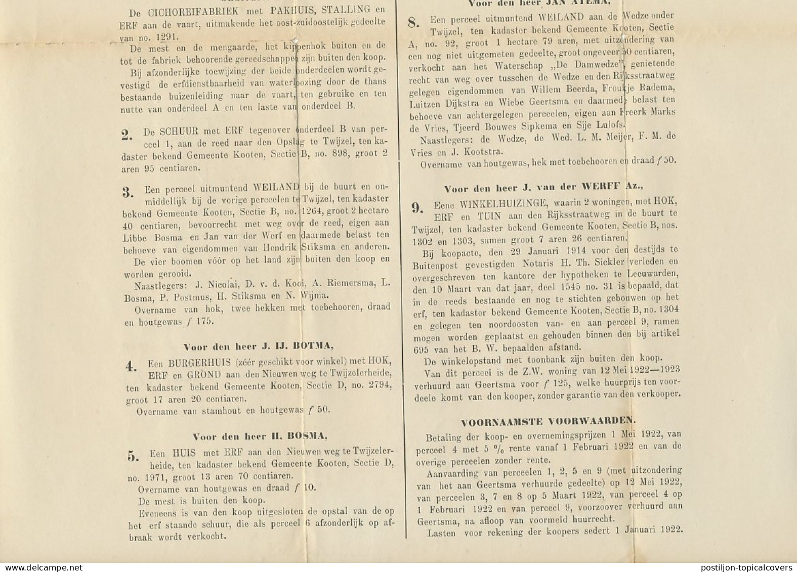 Em. Vurtheim Buitenpost - Dokkum 1922 - Interessant Drukwerk - Non Classés