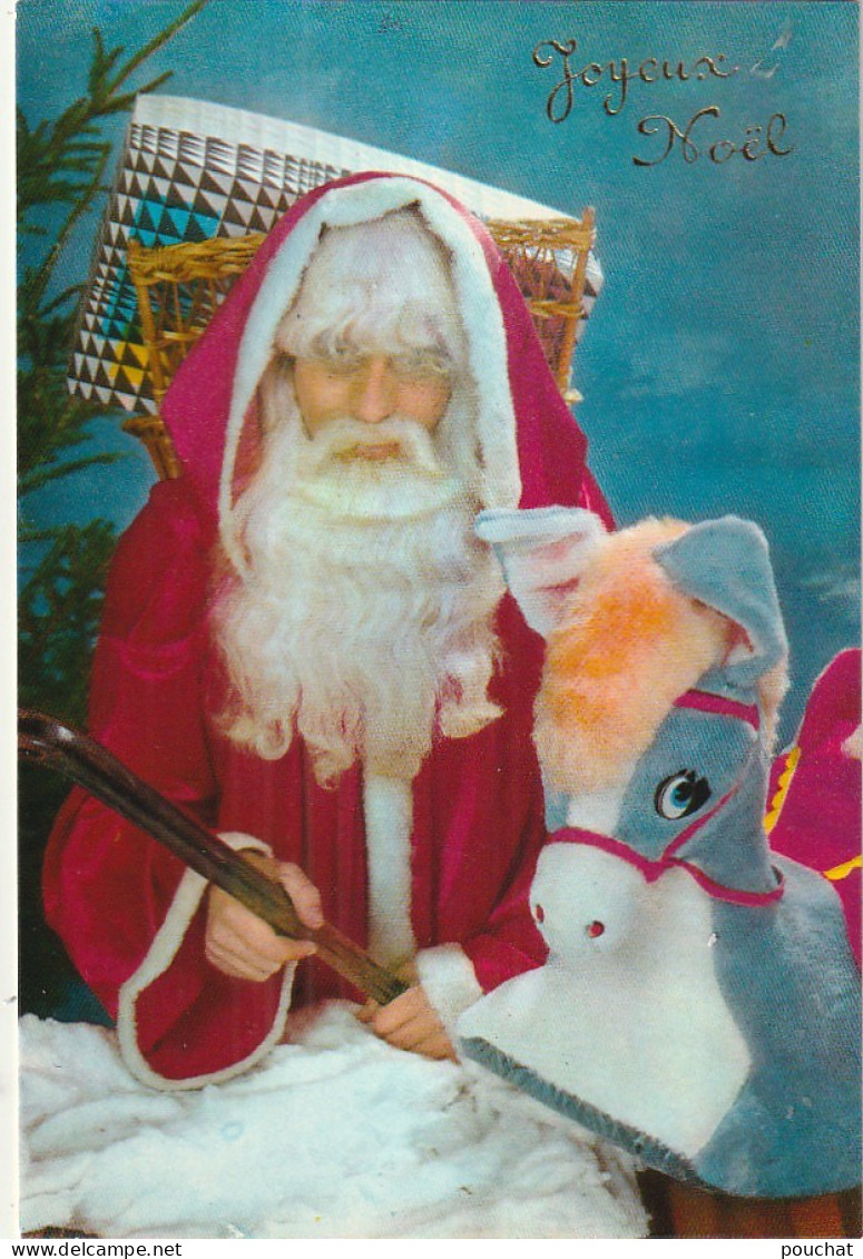 RE Nw1- " JOYEUX NOEL " - LOT DE 5 CARTES PERE NOEL AVEC HOTTE ET JOUETS : POUPEE , PELUCHE  , CADEAUX - Santa Claus