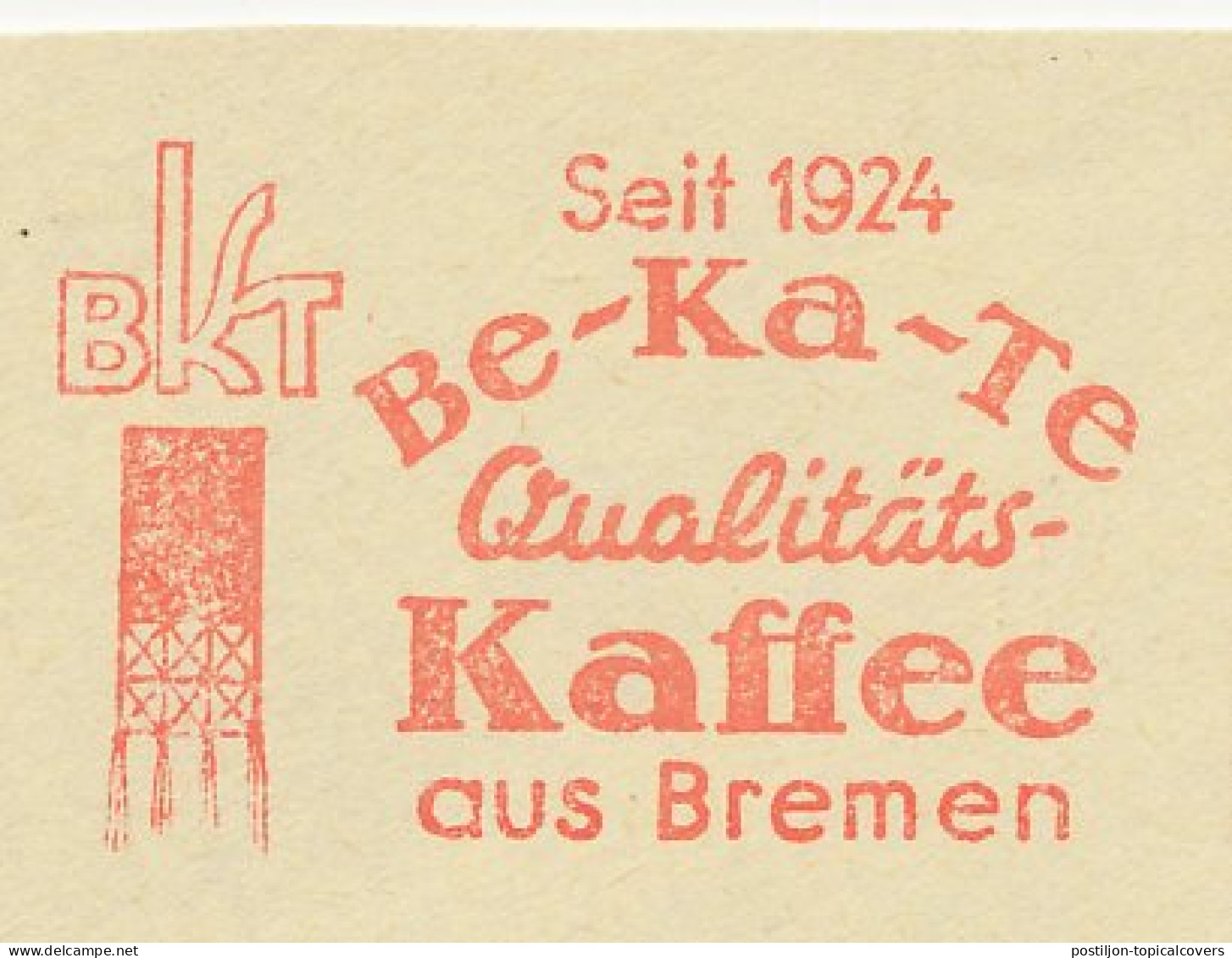 Meter Cover Germany 1962 Coffee - Bremer Kaffee Und Tee - Andere & Zonder Classificatie