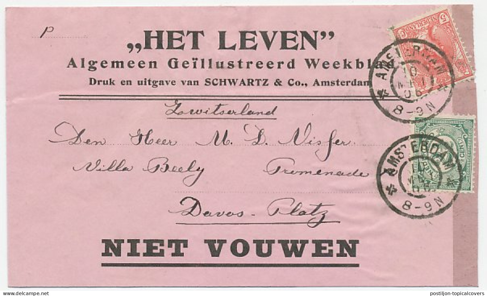 Em. Bontkraag Amsterdam - Zwitserland 1906 - Adresdrager - Non Classés