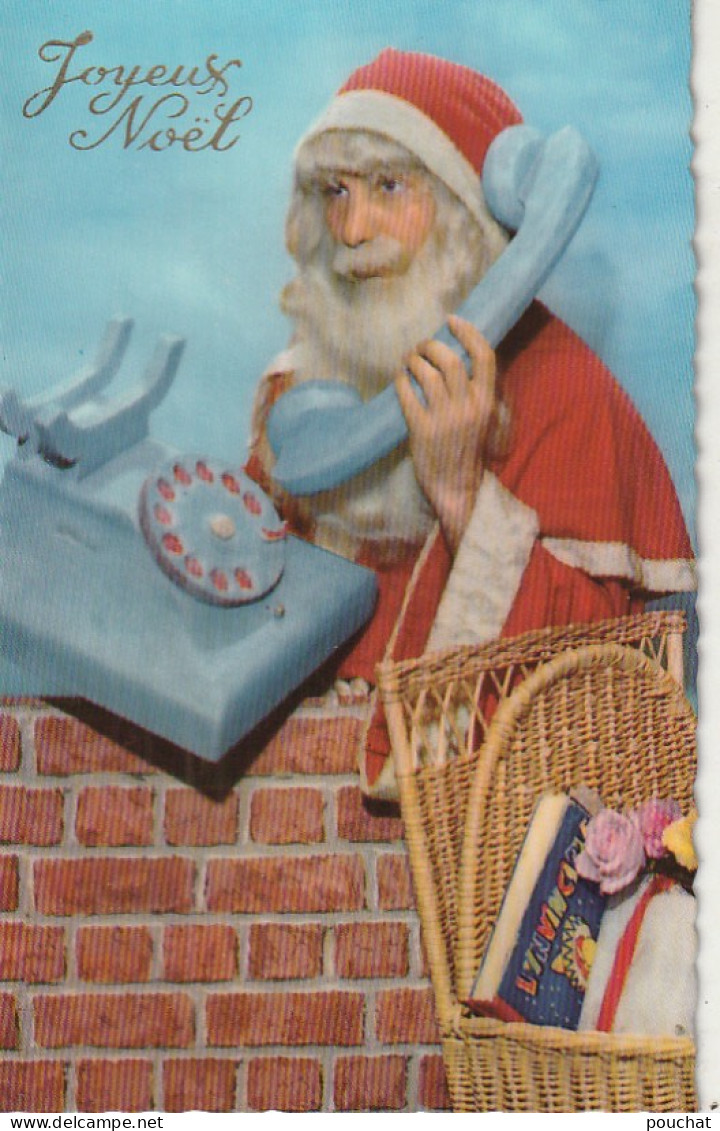 RE Nw1- " JOYEUX NOEL " - LOT DE 6 CARTES PERE NOEL AVEC HOTTE DE JOUETS , ENFANTS ET TELEPHONE - Santa Claus