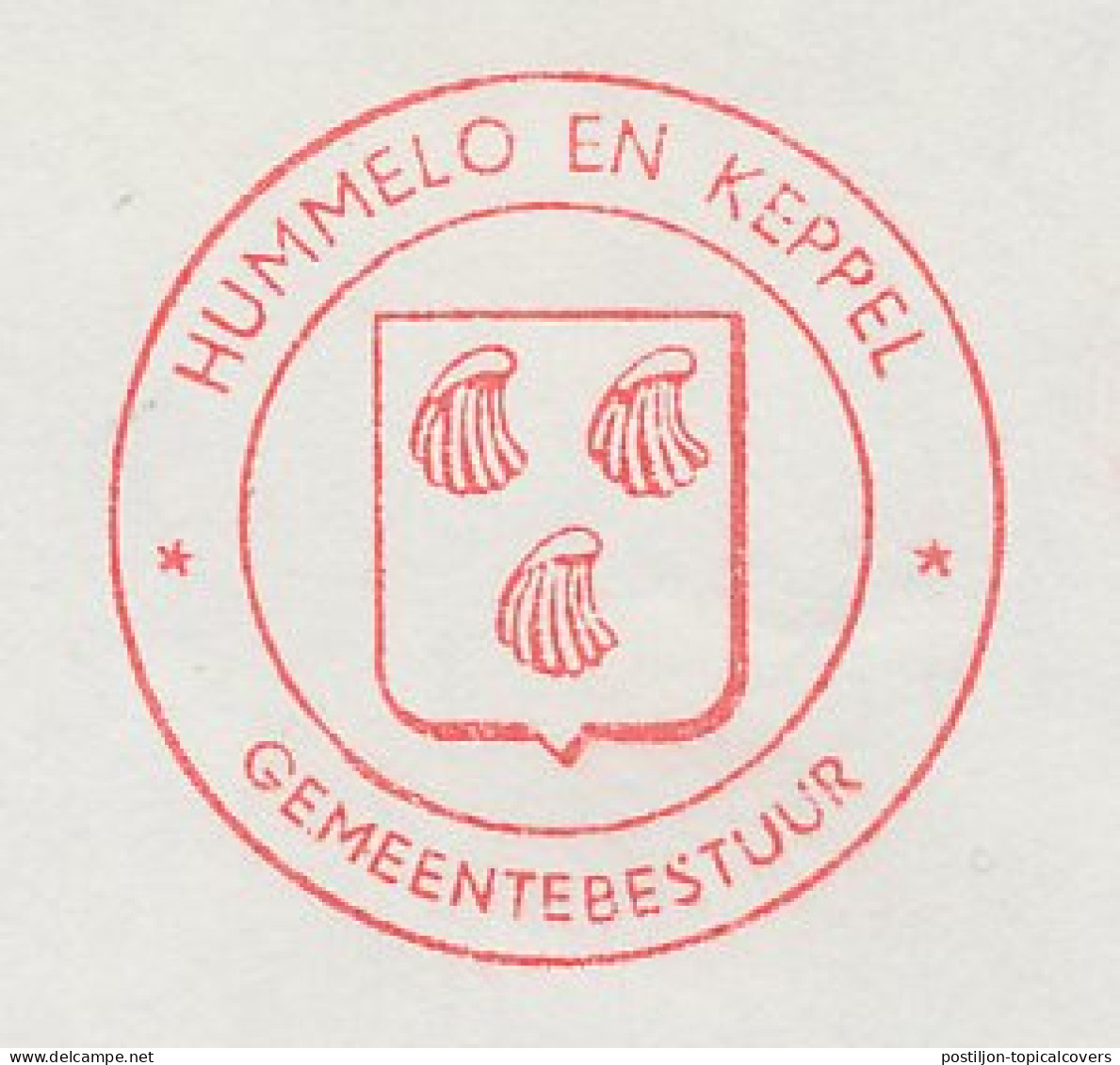 Meter Cover Netherlands 1982 Shell - Scallops - Municipal Coat Of Arms Laag Keppel - Meereswelt