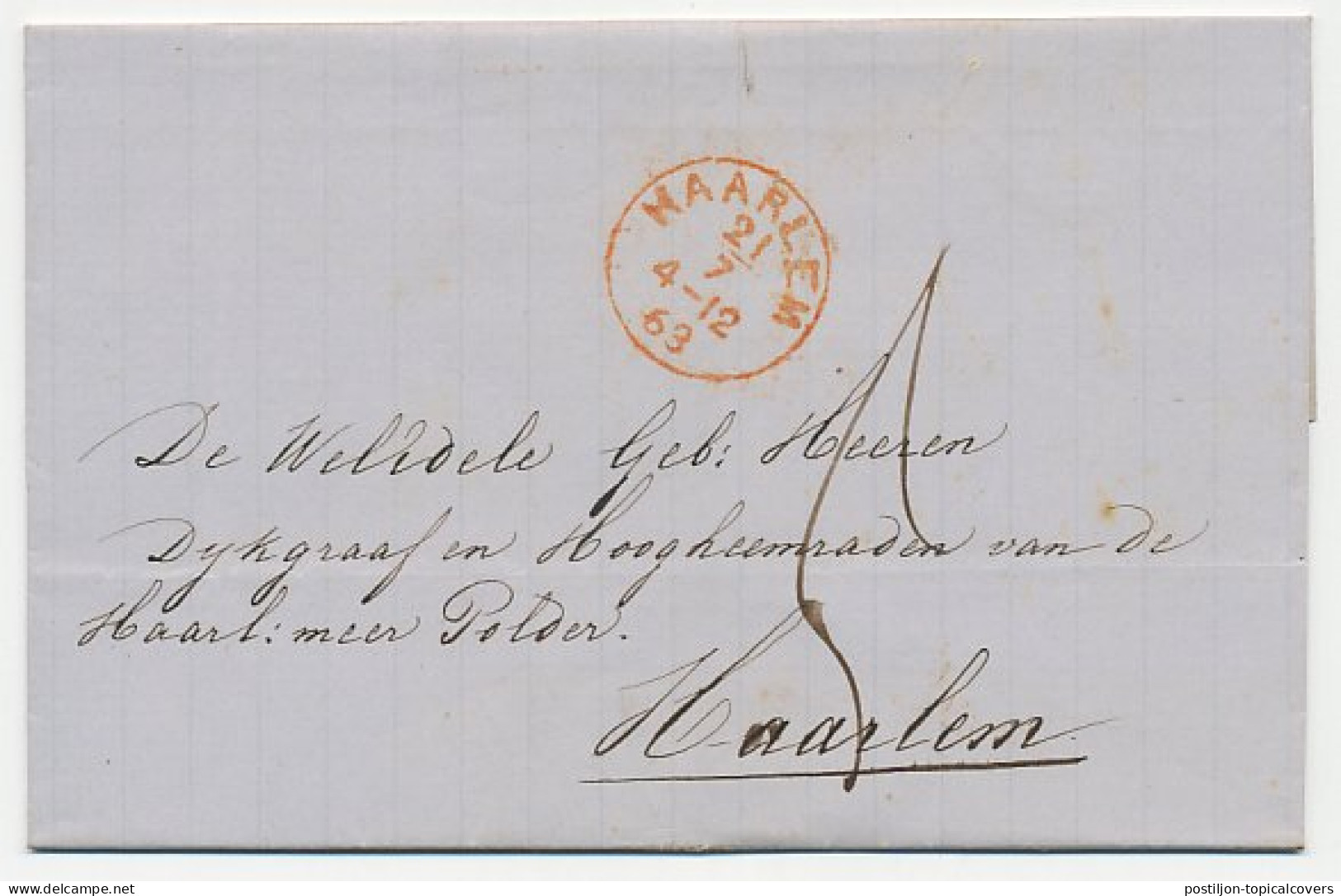 Naamstempel Houtryk Enz. 1863 - Storia Postale