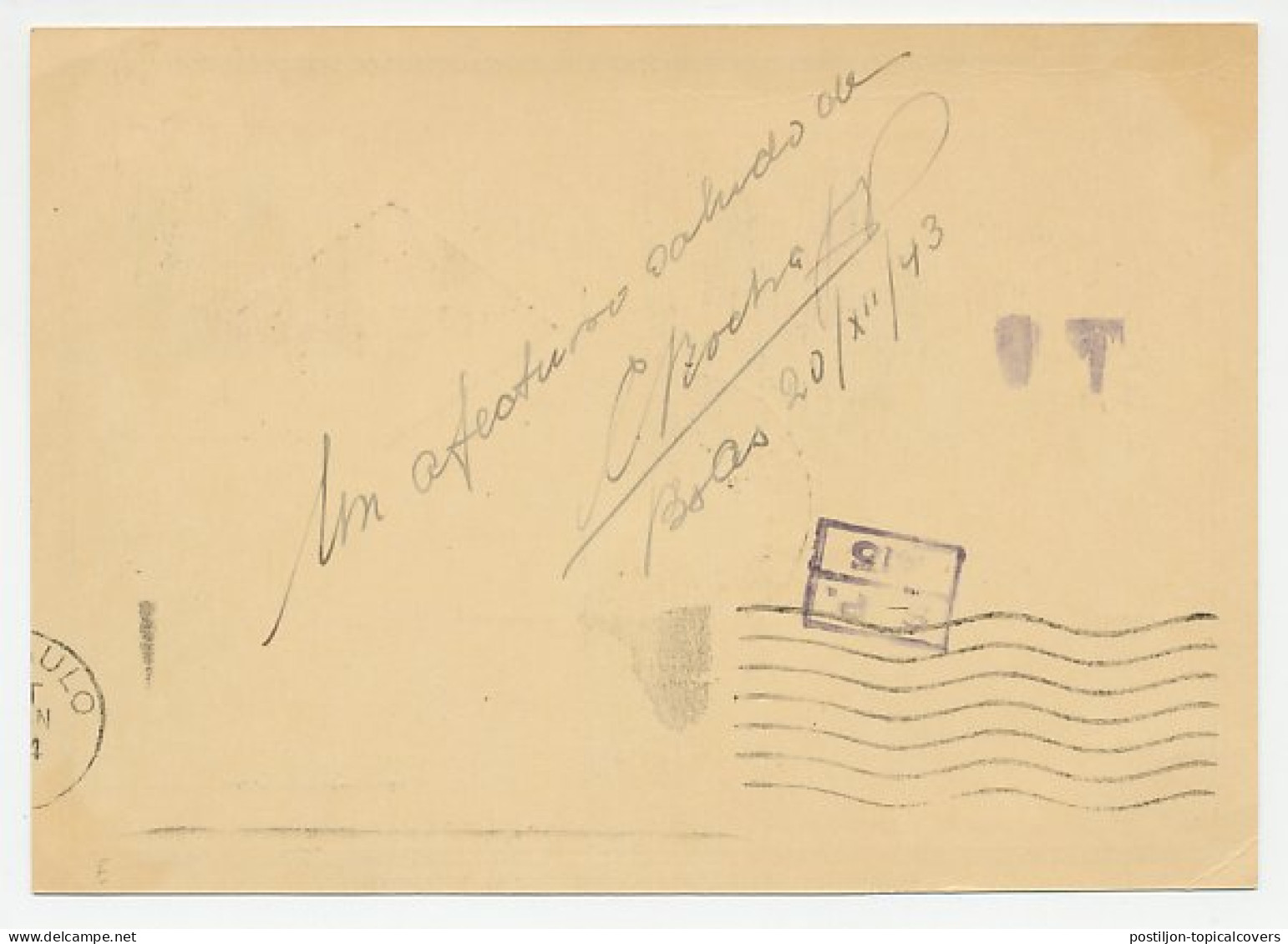 Postal Stationery Argentina 1943 Waterfall - Iguazu - Ohne Zuordnung
