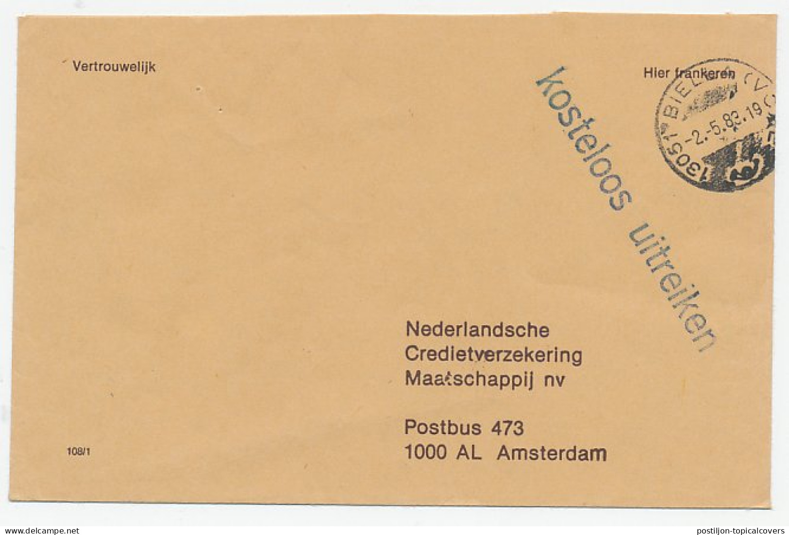 Belgie - Amsterdam 1983 - Kosteloos Uitreiken - Non Classés