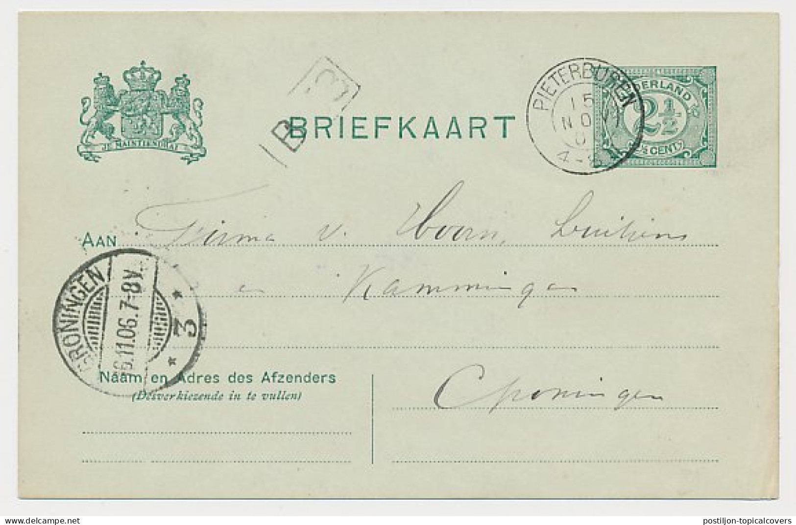 Kleinrondstempel Pieterburen 1906 - Ohne Zuordnung
