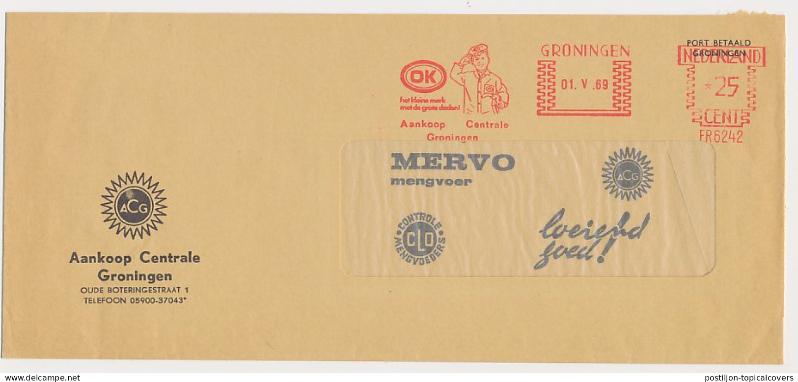 Meter Cover Netherlands 1969 Gas Pump Employee - Groningen - Other & Unclassified