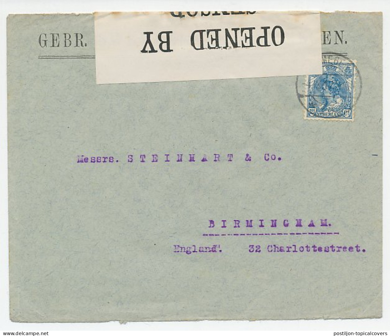 Nijmegen - Engeland 1917 - Censuur - Ohne Zuordnung