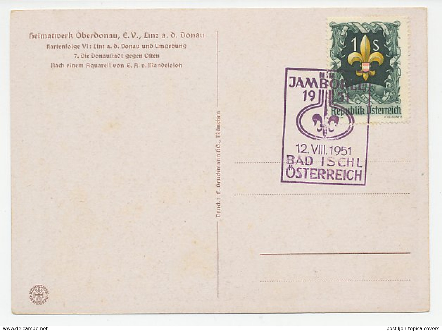 Card / Postmark Austria 1951 Worl Jamboree 1951 - Bad Ischl - Autres & Non Classés