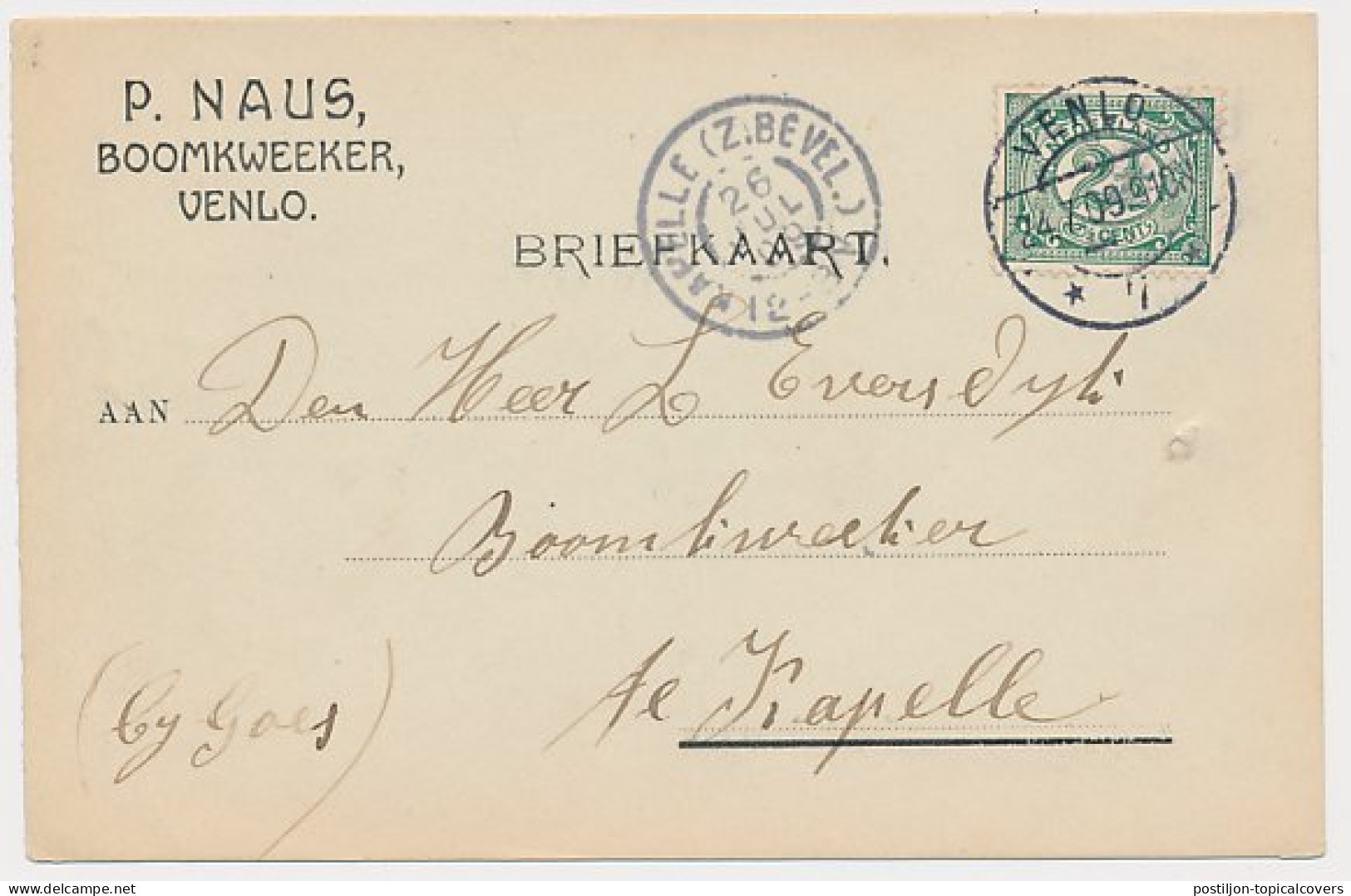 Firma Briefkaart Venlo 1909 - Boomkweeker - Non Classés