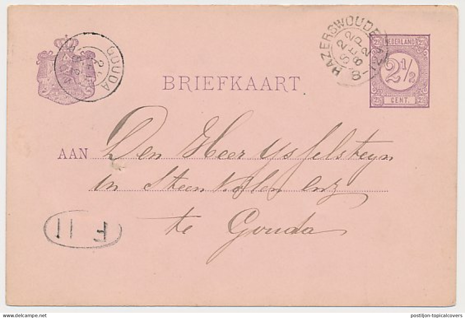 Kleinrondstempel Hazerswoude 1882 - Non Classés