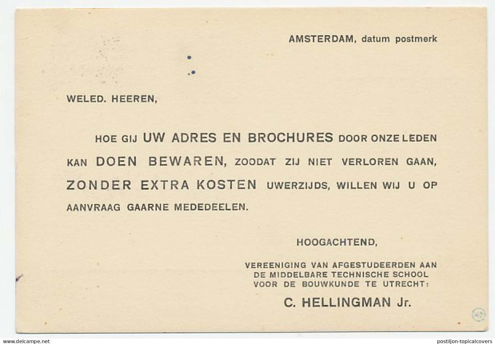 Locaal Te Amsterdam 1929 - Terug Afzender - Unclassified