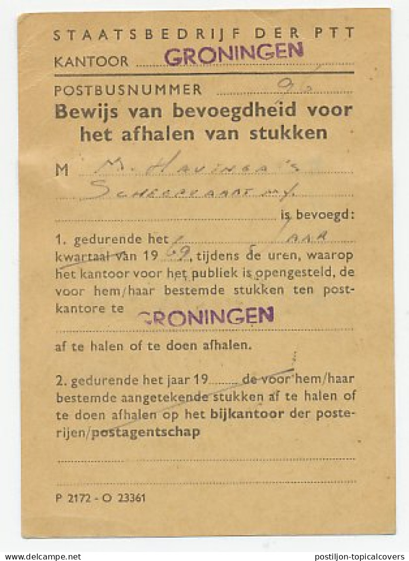 Em. Juliana Postbuskaartje Groningen 1968 - Ohne Zuordnung