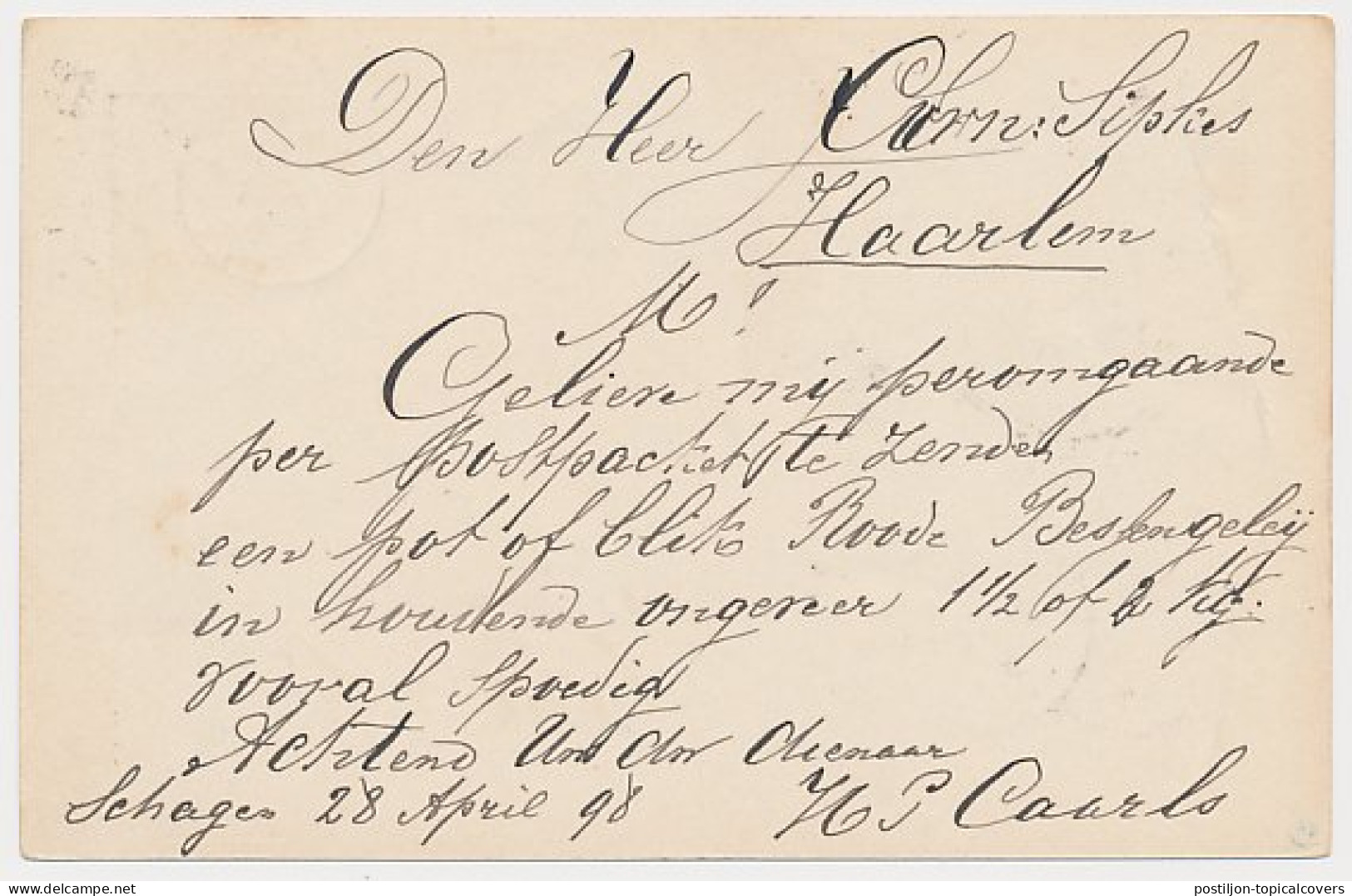 Kleinrondstempel Schagen 1898 - Unclassified