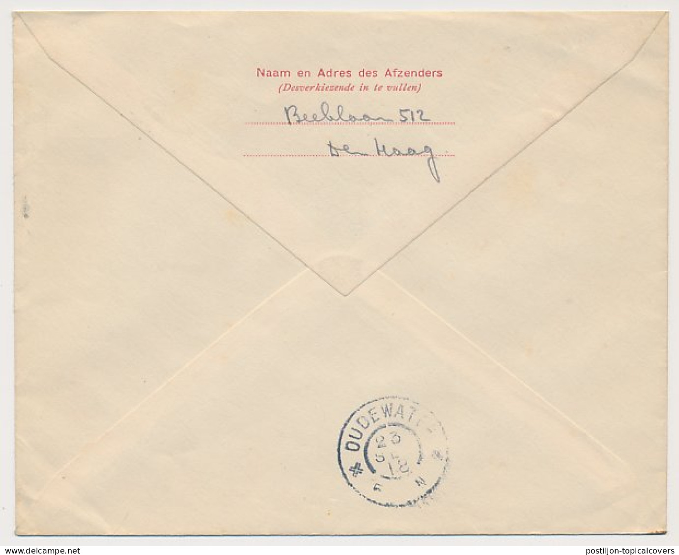 Envelop G. 20 B S Gravenhage - Oudewater 1918 - Postal Stationery