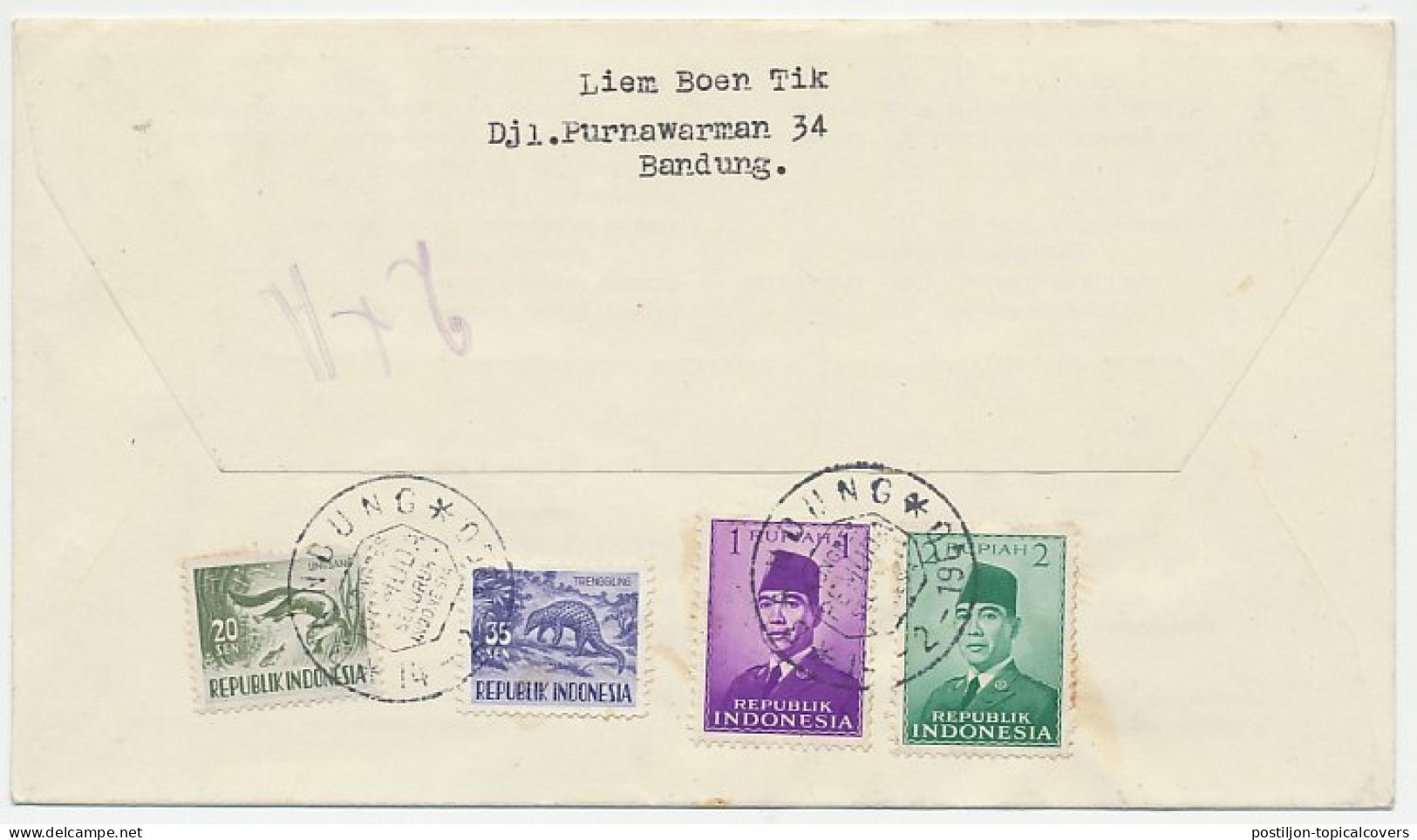 Registered Cover / Postmark Indonesia 1960 Indonesian Youth Congress - Andere & Zonder Classificatie
