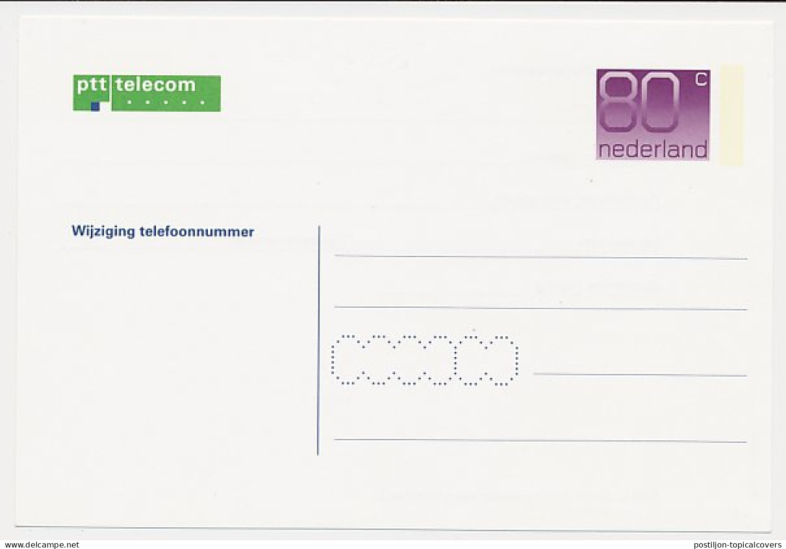 Telecomkaart G. 4 - Postal Stationery