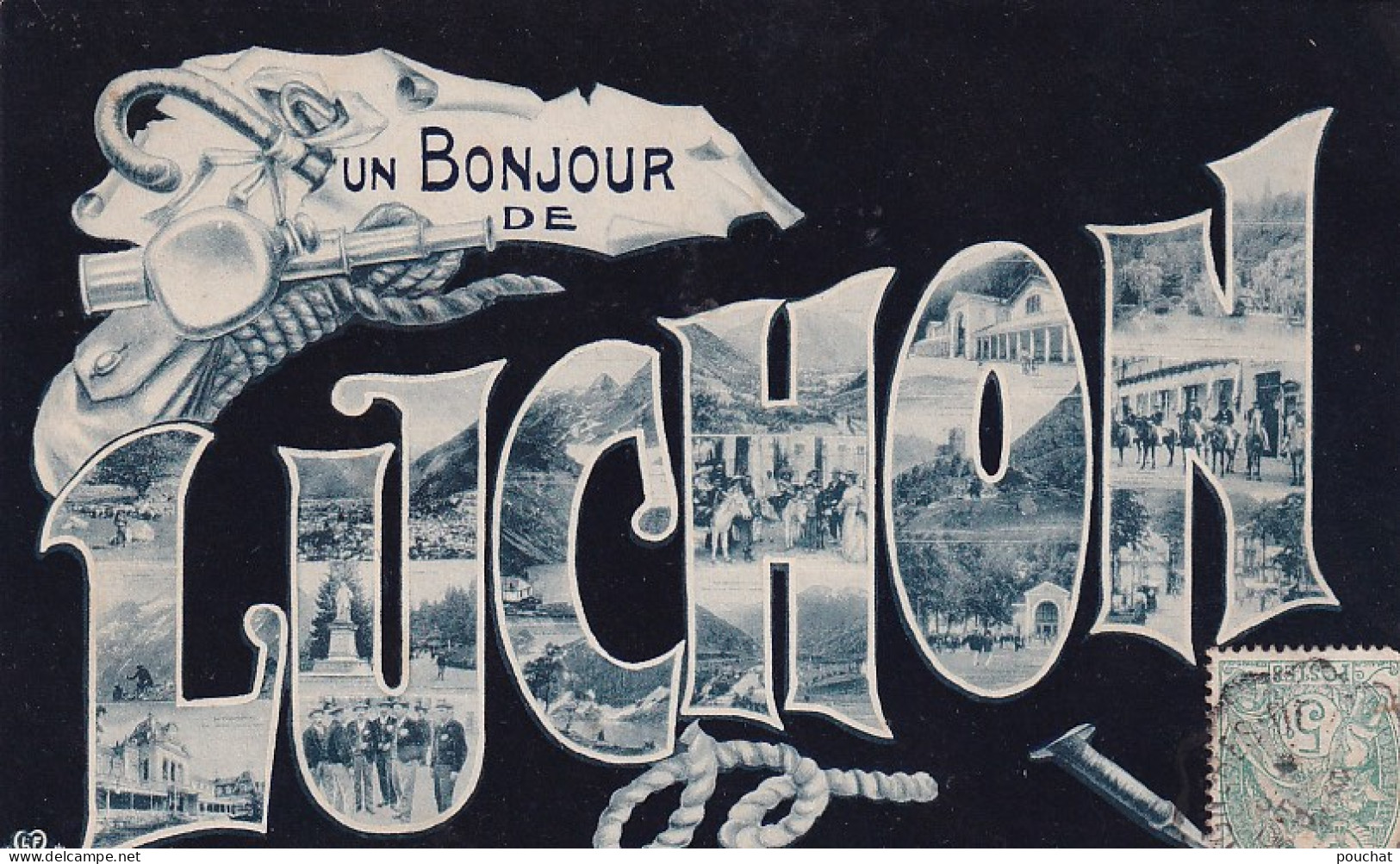 RE Nw4-(31) UN BONJOUR DE LUCHON - CARTE FANTAISIE - LETTRES ALPHABET MULTIVUES - Luchon