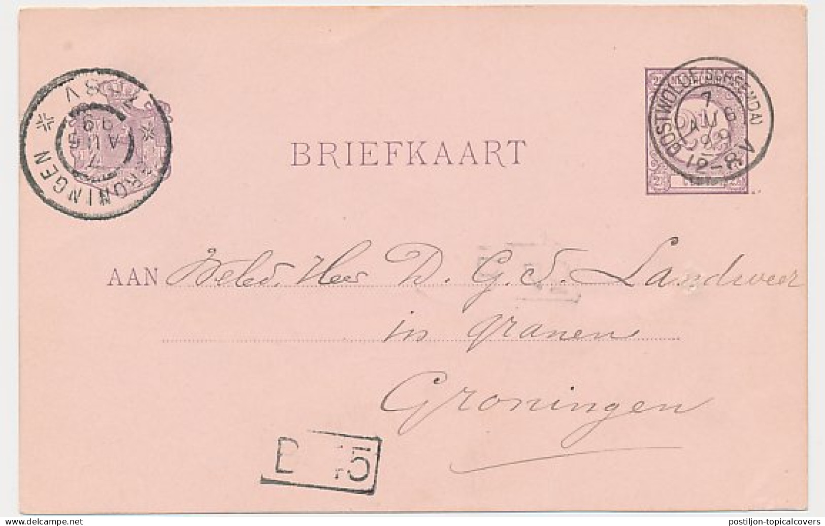 Kleinrondstempel Oostwolde (Scheemda) 1899 - Zonder Classificatie