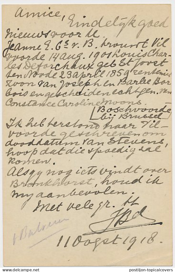 Briefkaart G. 90 A II Leiden - De Steeg 1918 - Postwaardestukken