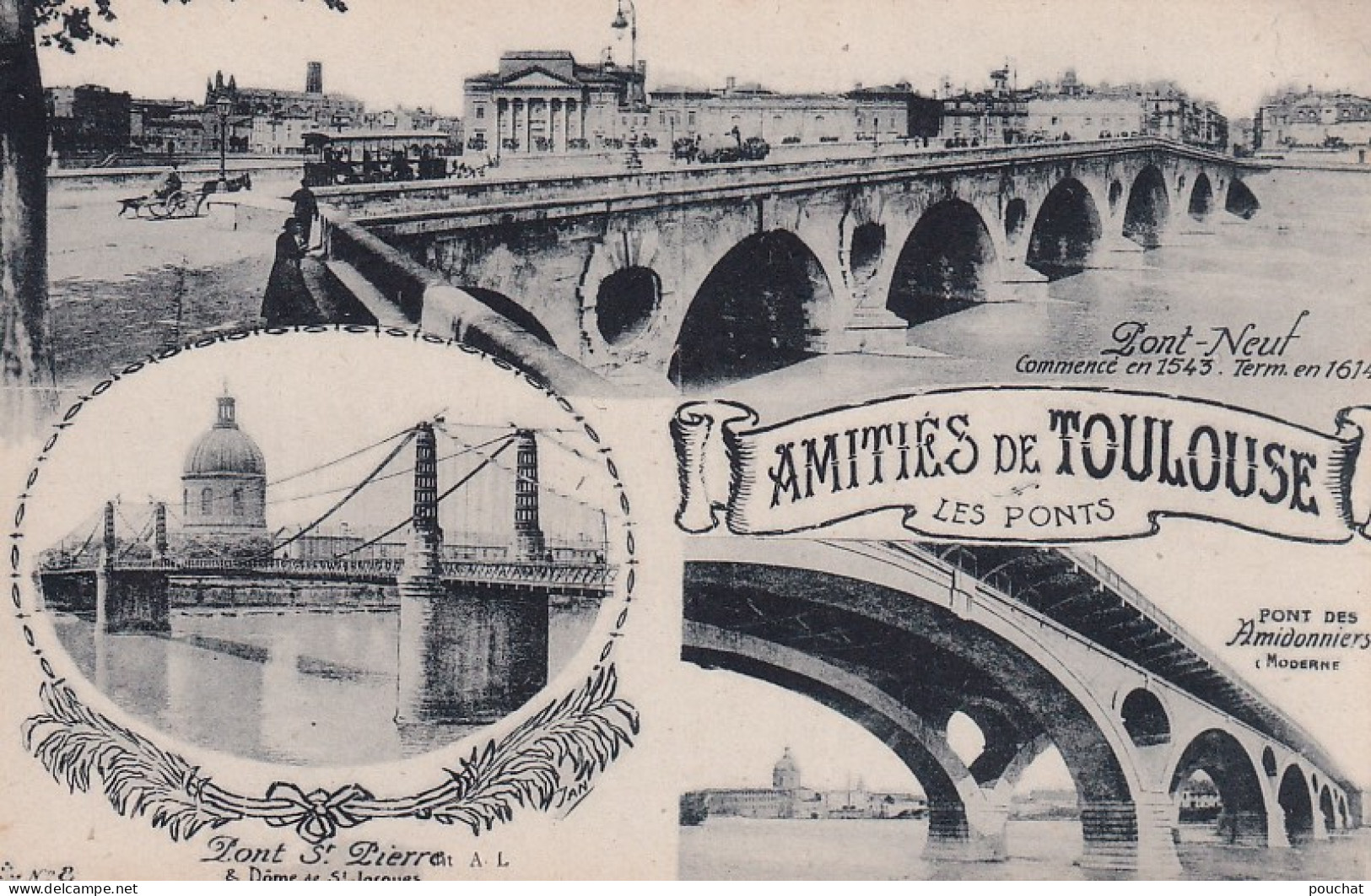 RE Nw4-(31) TOULOUSE - LOT DE 3 CARTES : LES PONTS SUR LE CANAL ET LA GARONNE - MULTIVUES - Toulouse