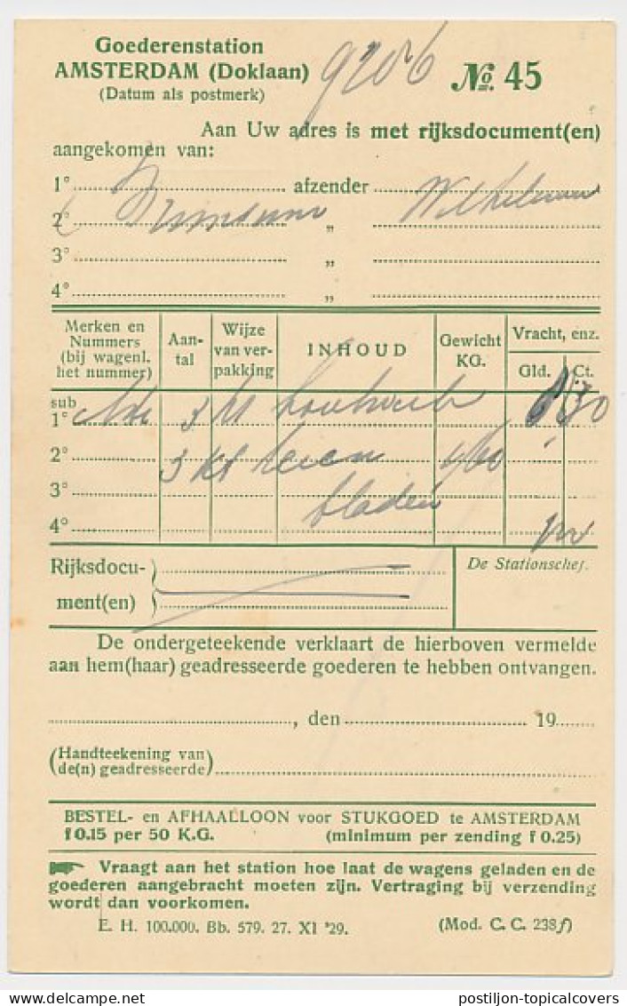 Spoorwegbriefkaart G. NS222 S - Locaal Te Amsterdam  - Postwaardestukken