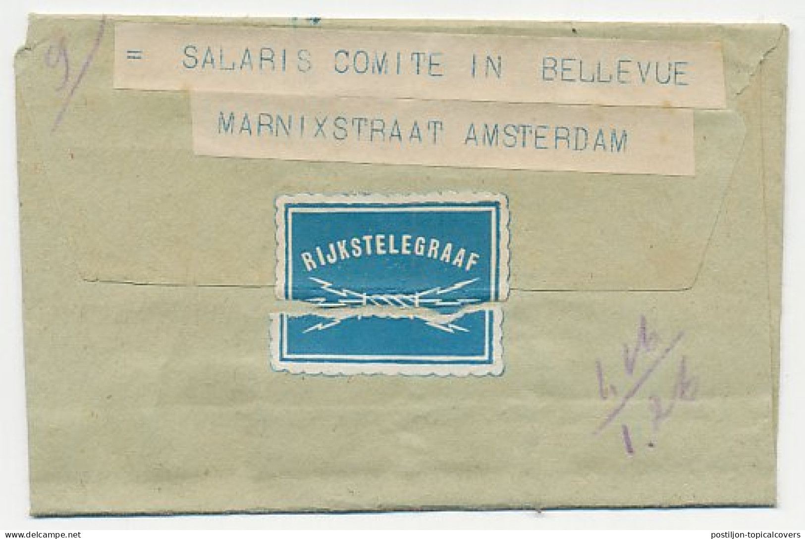 Telegram Enschede - Amsterdam 1917 - Stempel Rijkstelegraaf - Ohne Zuordnung