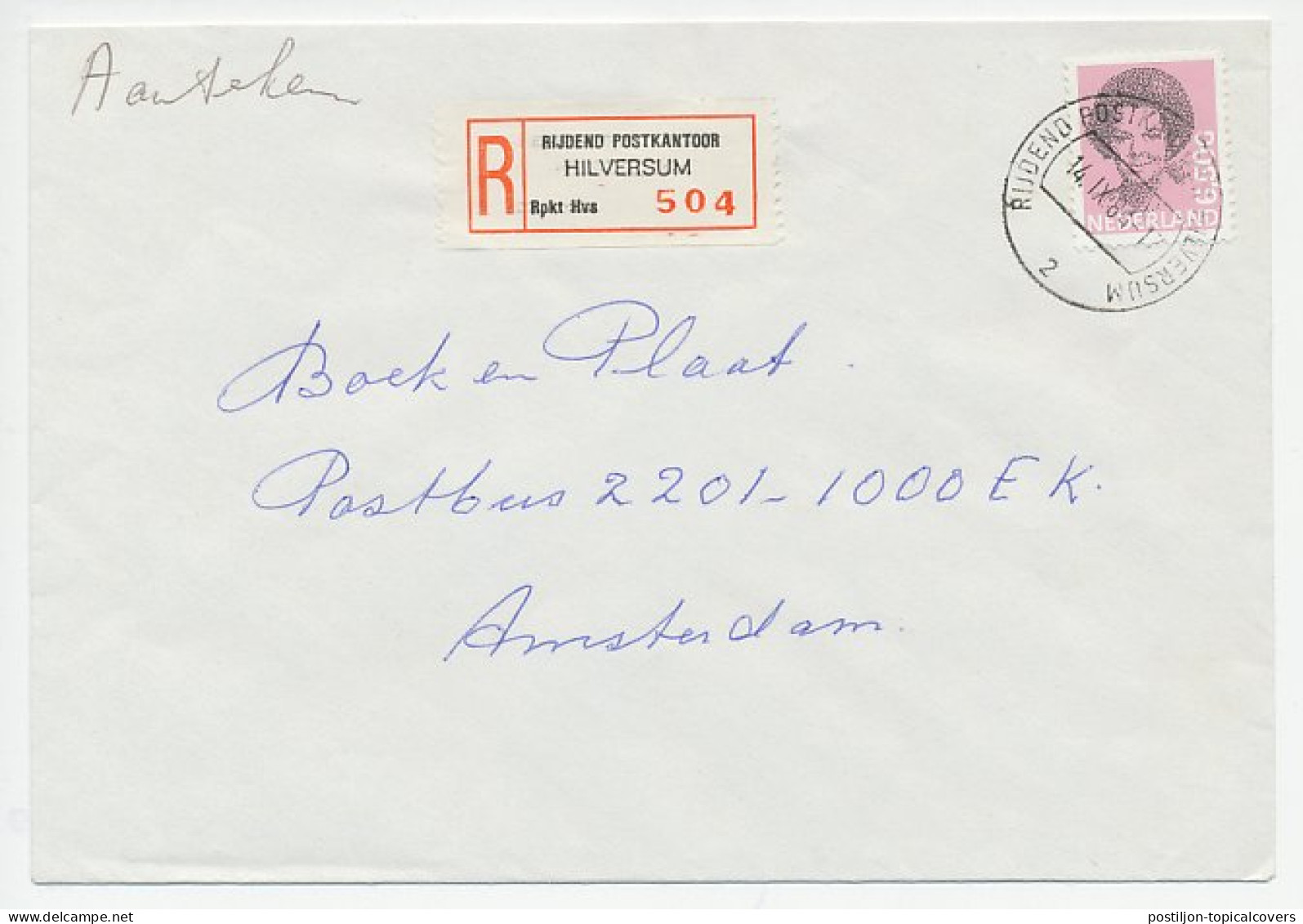 Em. Beatrix Aangetekend Hilversum Rijdend Postkantoor 1984 - Zonder Classificatie