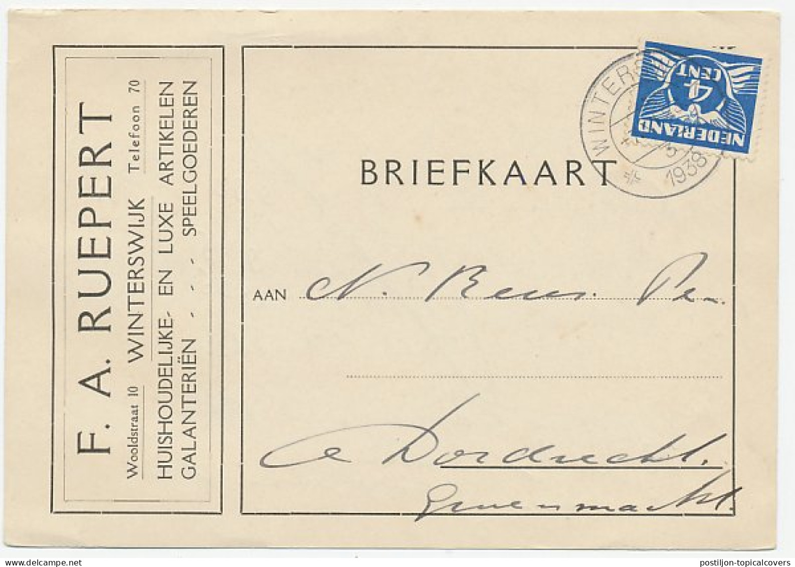 Firma Briefkaart Winterswijk 1938  - Zonder Classificatie