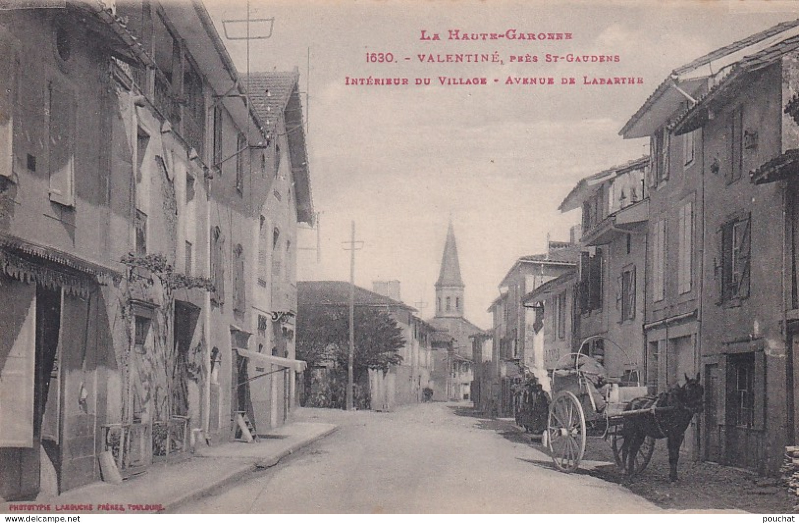 RE Nw4-(31) VALENTINE , PRES ST GAUDENS - INTERIEUR DU VILLAGE - AVENUE DE LABARTHE - ANIMATION - ATTELAGE - Autres & Non Classés