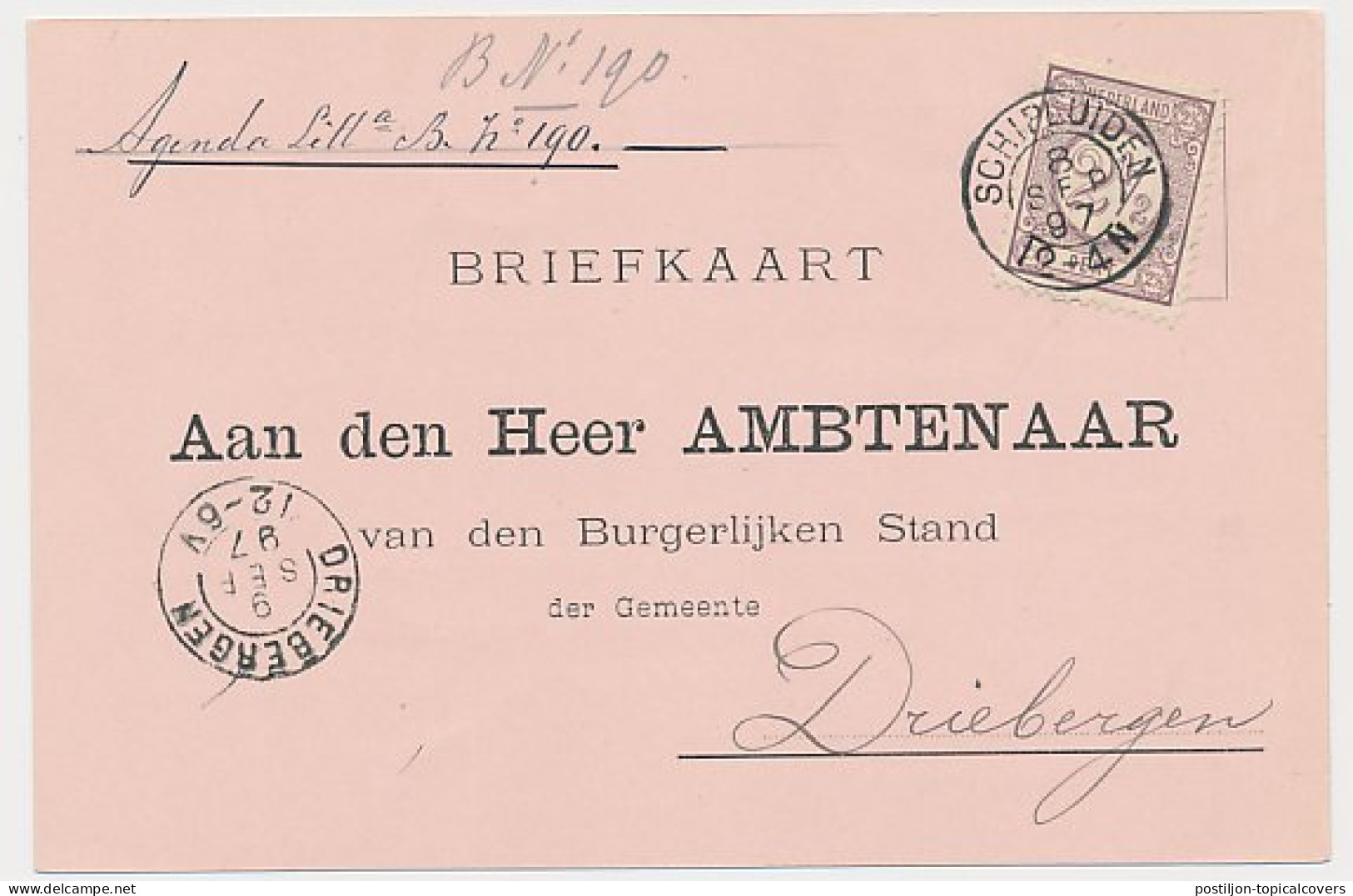 Kleinrondstempel Schipluiden 1897 - Zonder Classificatie