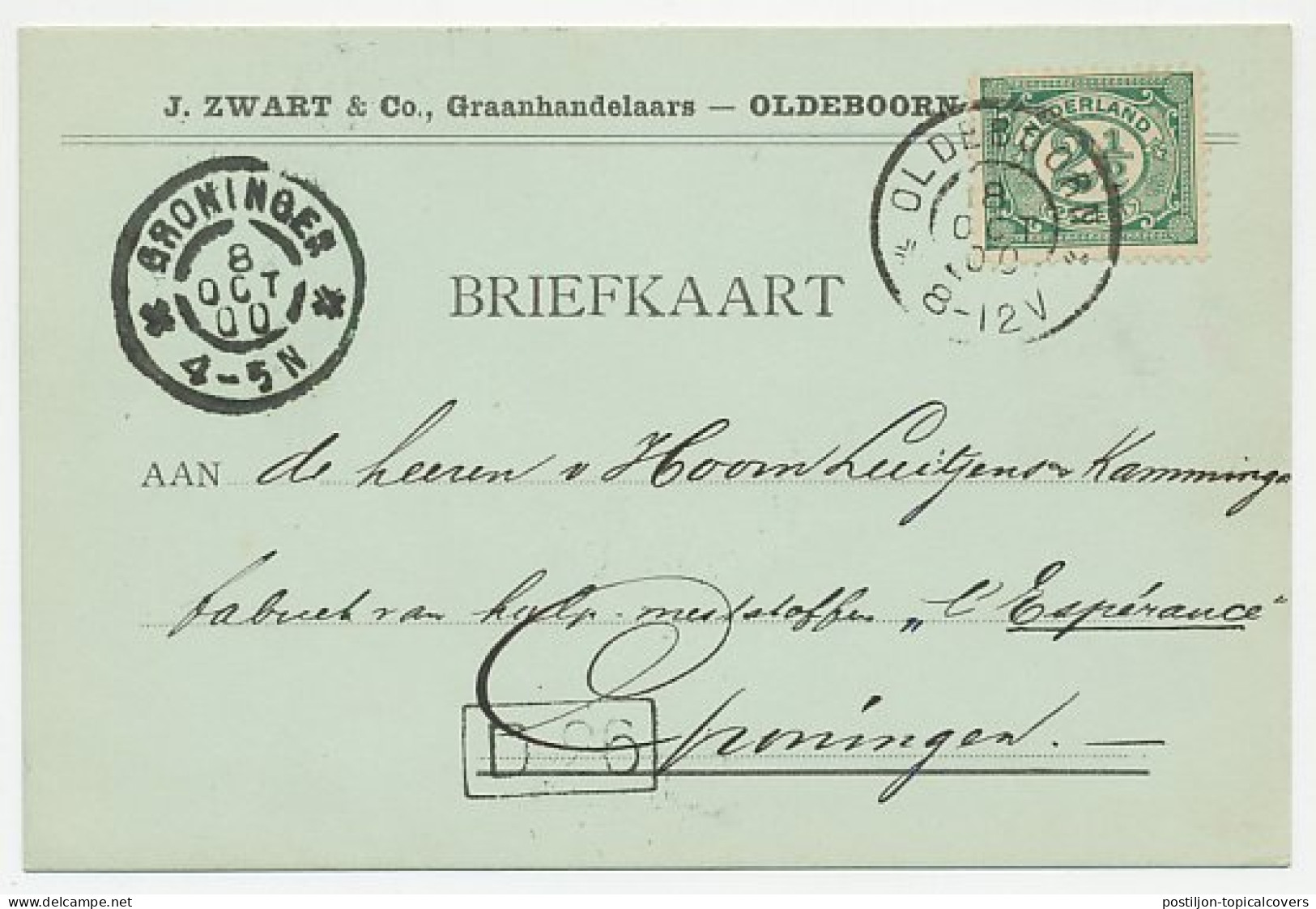 Firma Briefkaart Oldeboorn 1900 - Graanhandelaars - Ohne Zuordnung