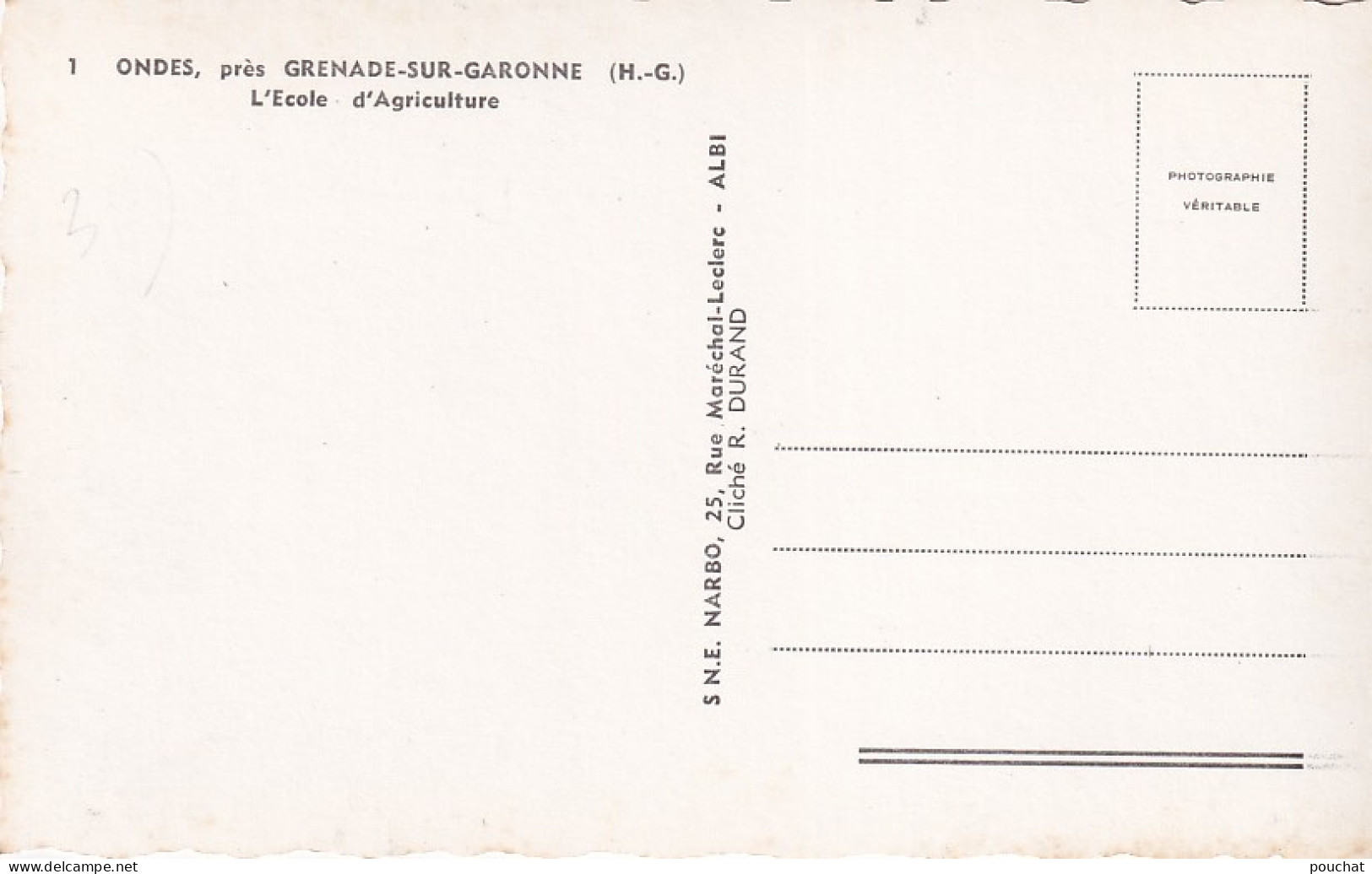 RE Nw4-(31) ONDES , PRES GRENADE SUR GARONNE - L'ECOLE D'AGRICULTURE - TROUPEAU DE VACHES - Autres & Non Classés