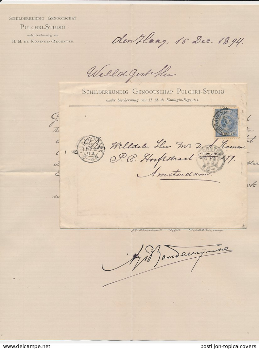 Envelop Den Haag 1894 -Schilderkundig Genootschap Pulchri Studio - Ohne Zuordnung